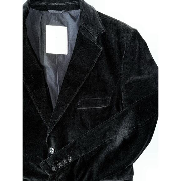 ZARA Corduroy Sport Blazer Jacket Men XL Black Casual Collection Preppy Classic - Picture 1 of 11